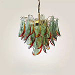 Люстра стеклянная с зелеными лепестками Green Leaf Fall варинант исполнения - 3 | Loft Concept в Костроме
