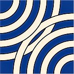 Дизайнерская плитка с узором Круги синяя варинант исполнения - 2 | Loft Concept в Костроме