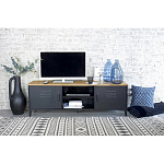 ТВ-тумба из металла и столешницей из массива дуба Metal Wood TV-Stand варинант исполнения - 5 | Loft Concept в Костроме