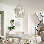 Люстра белая с несколькими ярусами деревянных палочек Bright Wooden Chandelier варинант исполнения - 6 | Loft Concept в Костроме