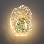 Бра с рельефным волнообразным стеклянным плафоном и вставкой из мрамора Liquid Stone варинант исполнения - 4 | Loft Concept в Костроме