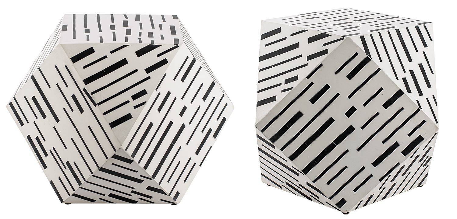 Табурет Black&white Indian Bone Inlay stool Табурет Black&white Indian Bone Inlay stool - Loft-Concept в Костроме
