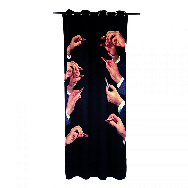 Штора Seletti Lipstick Black Черный Мульти Штора Seletti Lipstick Black Черный Мульти в Костроме | Loft Concept
