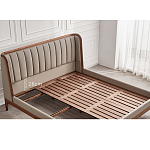 Кровать двуспальная с мягким изголовьем Moon Walnut Bed варинант исполнения - 9 | Loft Concept в Костроме