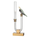 Настольная лампа с прозрачной трубкой и декоративной фигуркой птицы на бронзовой подставке Ganthea варинант исполнения - 1 | Loft Concept в Костроме