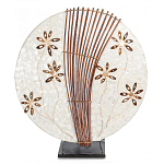 Настольная лампа из перламутра и дерева на подставке Indonesian Shell Flower варинант исполнения - 3 | Loft Concept в Костроме