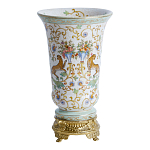 Ваза из фарфора на бронзовом основании Turquoise Blooming Garden варинант исполнения - 1 | Loft Concept в Костроме