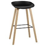 Барный стул на ножках из натурального дерева Boras Black варинант исполнения - 1 | Loft Concept в Костроме