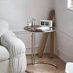 Дизайнерский журнальный стол круглый на стальном каркасе Fahek варинант исполнения - 1 | Loft Concept в Костроме