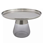 Кофейный столик с основанием из закаленного стекла Classic Round Gray Table варинант исполнения - 1 | Loft Concept в Костроме
