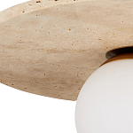 Потолочный светильник из травертина с плафоном из белого матового стекла Marble Glow варинант исполнения - 1 | Loft Concept в Костроме