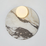 Бра круглое с каменным основанием и плафоном из стекла Shaw Marble Lighting варинант исполнения - 1 | Loft Concept в Костроме