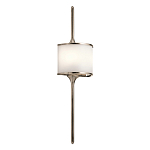 Бра вертикальное с белым полукруглым плафоном и длинным стержнем L Kichler варинант исполнения - 1 | Loft Concept в Костроме