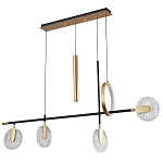 Линейная металлическая геометрическая люстра Geometry Crystal Linear Chandelier варинант исполнения - 1 | Loft Concept в Костроме