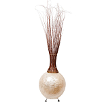 Торшер из перламутра на металлическом каркасе Indonesian Comet варинант исполнения - 3 | Loft Concept в Костроме