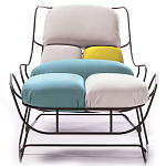 Дизайнерское разноцветное кресло на металлическом каркасе с подставкой для ног Poltronova Plasma Armchair варинант исполнения - 4 | Loft Concept в Костроме