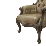 Кресло кожаное с мягкими подлокотниками на 4-х деревянных ножках Evelyn Classical Armchair варинант исполнения - 4 | Loft Concept в Костроме