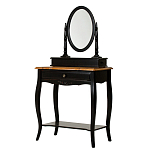 Трельяж черный из массива березы с зеркалом и ящиком Vintage варинант исполнения - 1 | Loft Concept в Костроме