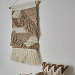 Панно из шерсти и хлопка с узором Beige Calista Cascade варинант исполнения - 4 | Loft Concept в Костроме