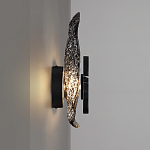 Бра с волнообразным стеклянным плафоном и вставкой из мрамора Liquid Stone варинант исполнения - 12 | Loft Concept в Костроме