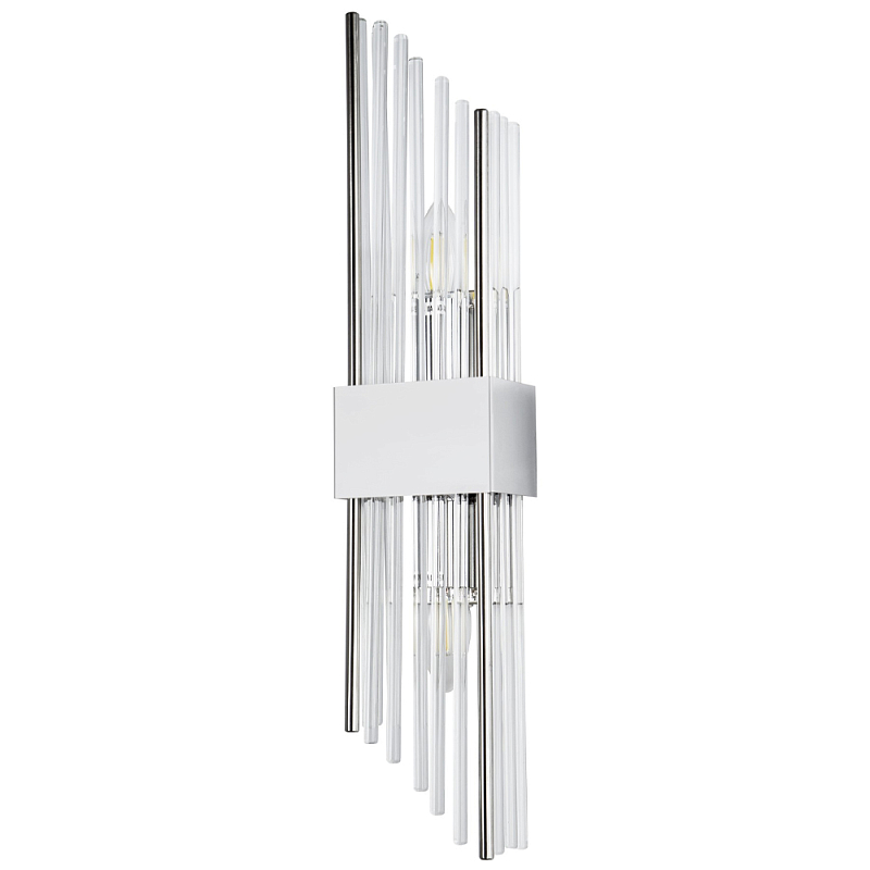 Бра с декором в виде хрустальных трубочек Nembus Chrome Glass Wall Lamp Хром Прозрачное Стекло Бра с декором в виде хрустальных трубочек Nembus Chrome Glass Wall Lamp Хром Прозрачное Стекло в Костроме | Loft Concept