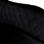 Барный стул со спинкой и подлокотниками на 4-х деревянных ножках Douglas Rhombus Черный Велюр варинант исполнения - 4 | Loft Concept в Костроме