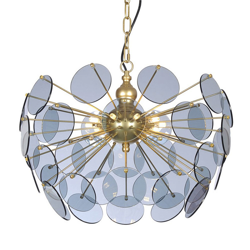 Люстра Sputnik Glass Lenz Chandelier Голубой пастельный Глянцевое золото Люстра Sputnik Glass Lenz Chandelier Голубой пастельный Глянцевое золото в Костроме | Loft Concept