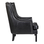 Кресло из натуральной кожи на 4-х деревянных ножках из массива бука Daniel Leather Armchair black варинант исполнения - 2 | Loft Concept в Костроме