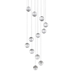 Люстра каскадная с прозрачными шарообразными плафонами Crystal Globule варинант исполнения - 1 | Loft Concept в Костроме