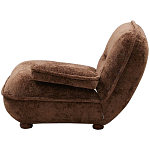 Кресло без подлокотников коричневое ну круглых деревянных ножках Loup Plush Armchair Brown варинант исполнения - 2 | Loft Concept в Костроме