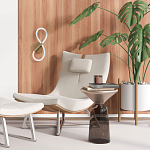 Бра с белым плафоном в форме восьмерки и круглым основанием Luke Lampco Tracer Lamp варинант исполнения - 6 | Loft Concept в Костроме