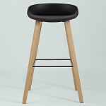 Барный стул на ножках из натурального дерева Boras Black варинант исполнения - 3 | Loft Concept в Костроме