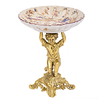 Чаша с цветочным орнаментом на ножке в виде бронзового ангела Eden Garden варинант исполнения - 1 | Loft Concept в Костроме