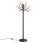 Торшер с плафонами из белых фарфоровых цветов на изогнутых ветвях Floralis варинант исполнения - 3 | Loft Concept в Костроме