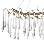 Линейная люстра с хрустальными подвесками в виде капель Droplet Crystal Gold Linear Chandelier 12 варинант исполнения - 2 | Loft Concept в Костроме