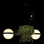 Подвесной светильник с 2-мя шарообразными плафонами и цилиндрическим спотом Light of Еyes варинант исполнения - 5 | Loft Concept в Костроме