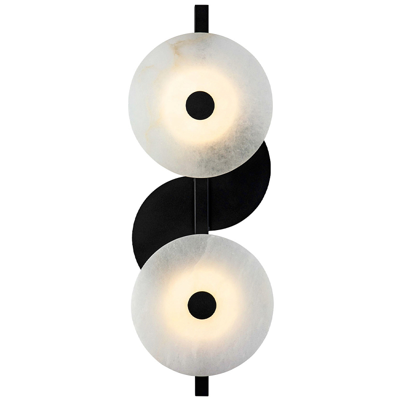 Бра со стеклянными плафонами-дисками Black and White Circles Wall Lamp Черно-белый Бра со стеклянными плафонами-дисками Black and White Circles Wall Lamp Черно-белый в Костроме | Loft Concept