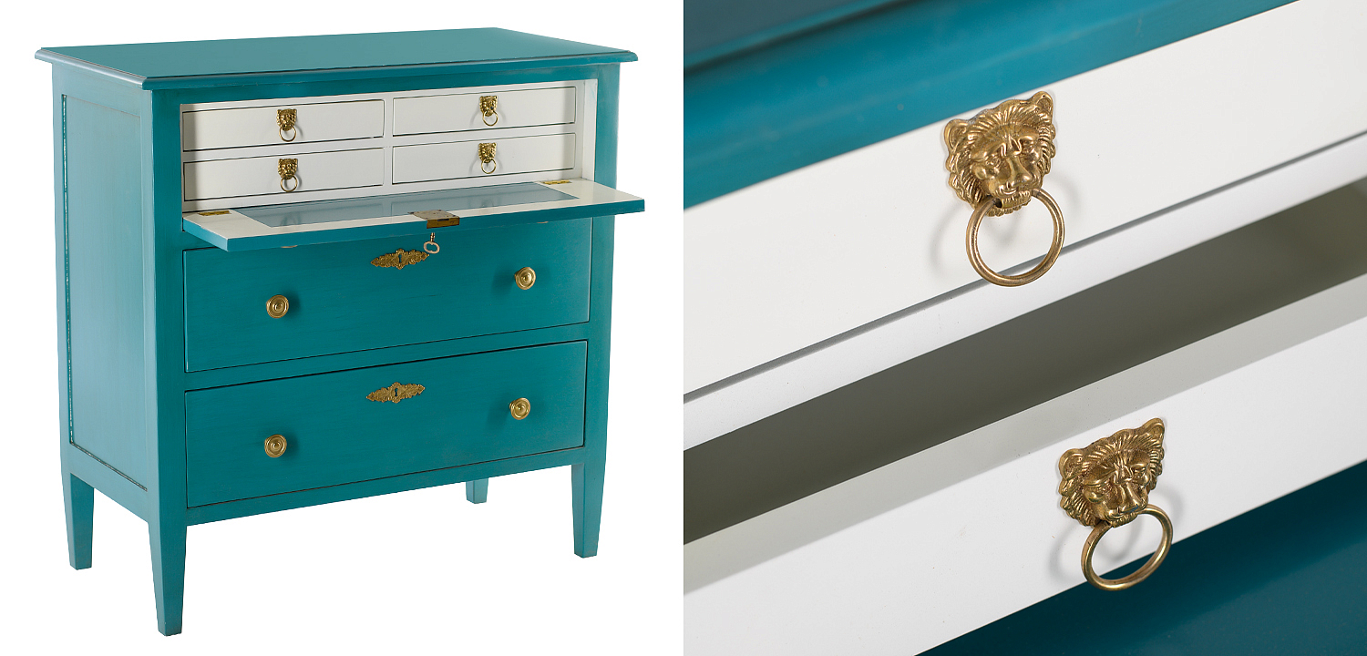 Комод L.XV CHEST OF DRAWERS Moreau Бирюзовый Комод L.XV CHEST OF DRAWERS Moreau Бирюзовый - Loft-Concept в Костроме