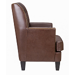 Кресло из натуральной кожи c мягкими подлокотниками на 4-х деревянных ножках из массива бука Joseph Armchair brown варинант исполнения - 2 | Loft Concept в Костроме