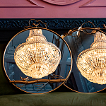 Зеркало настенное в раме золотого цвета с декором птица на ветке Mirror Portal варинант исполнения - 3 | Loft Concept в Костроме