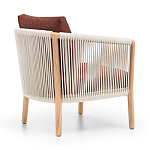 Дизайнерское уличное кресло из массива дерева с веревочной спинкой BOBOLI Armchair варинант исполнения - 4 | Loft Concept в Костроме