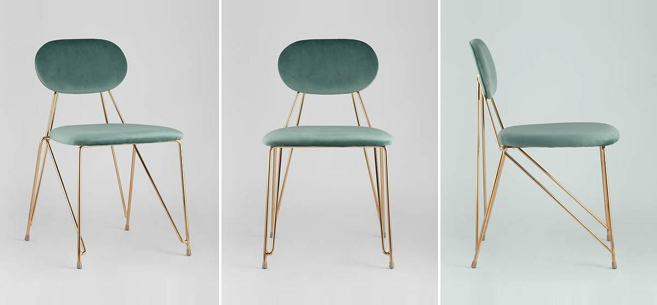 Стул Alice Chair Велюр Мятный цвет Стул Alice Chair Велюр Мятный цвет - Loft-Concept в Костроме
