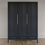 Большой Шкаф Primo Черный дуб с 3 дверьми и 3 выдвижными ящиками варинант исполнения - 1 | Loft Concept в Костроме