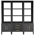 Модульный стеллаж Primo из трех составных элементов Черный дуб варинант исполнения - 1 | Loft Concept в Костроме