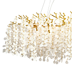 Линейная люстра с круглыми хрустальными подвесками Fairytree Gold Crystal Branches Linear Chandelier  варинант исполнения - 2 | Loft Concept в Костроме