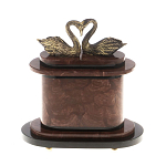 Часы настольные из натурального камня с декором в виде двух лебедей Swans Stone Clock варинант исполнения - 7 | Loft Concept в Костроме