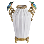 Ваза белого цвета из фарфора с птичкми White Garden варинант исполнения - 1 | Loft Concept в Костроме