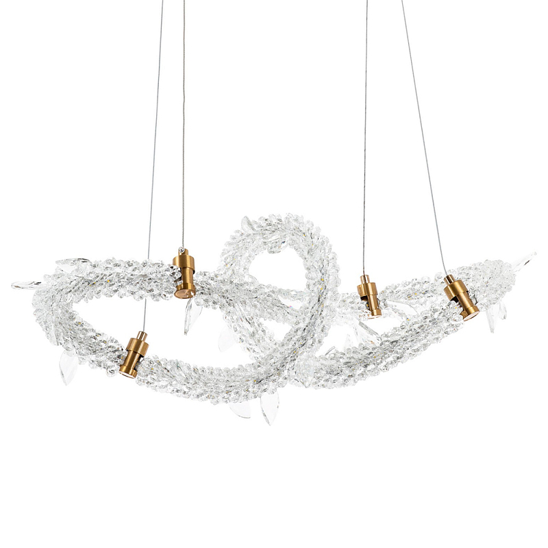 Фигурная люстра украшенная кристаллами из хрусталя Gilbertine Crystals Curly Ring Chandelier Прозрачный Латунь Фигурная люстра украшенная кристаллами из хрусталя Gilbertine Crystals Curly Ring Chandelier Прозрачный Латунь в Костроме | Loft Concept