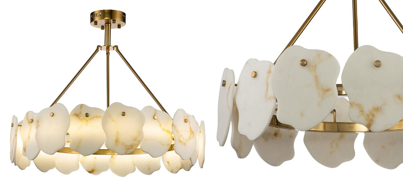 Люстра Мрамор Lucretia Marble Round Chandelier 80 см Люстра Мрамор Lucretia Marble Round Chandelier 80 см - Loft-Concept в Костроме