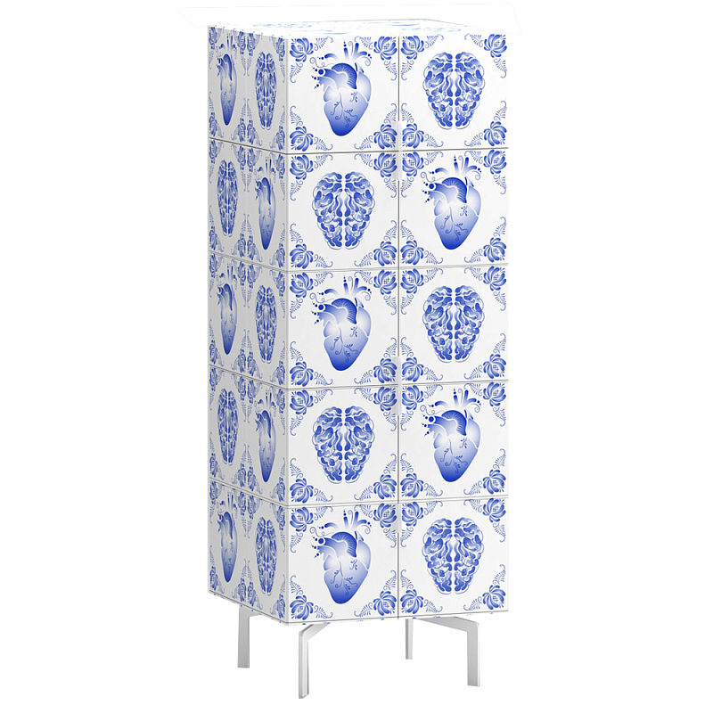 Тумба на ножках Tall Rblue Белый Синий Тумба на ножках Tall Rblue Белый Синий в Костроме | Loft Concept